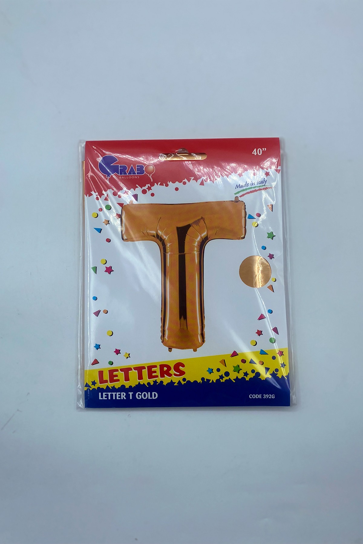 Letter Foil Balloon T Gold 40"(102cm)-Grabo