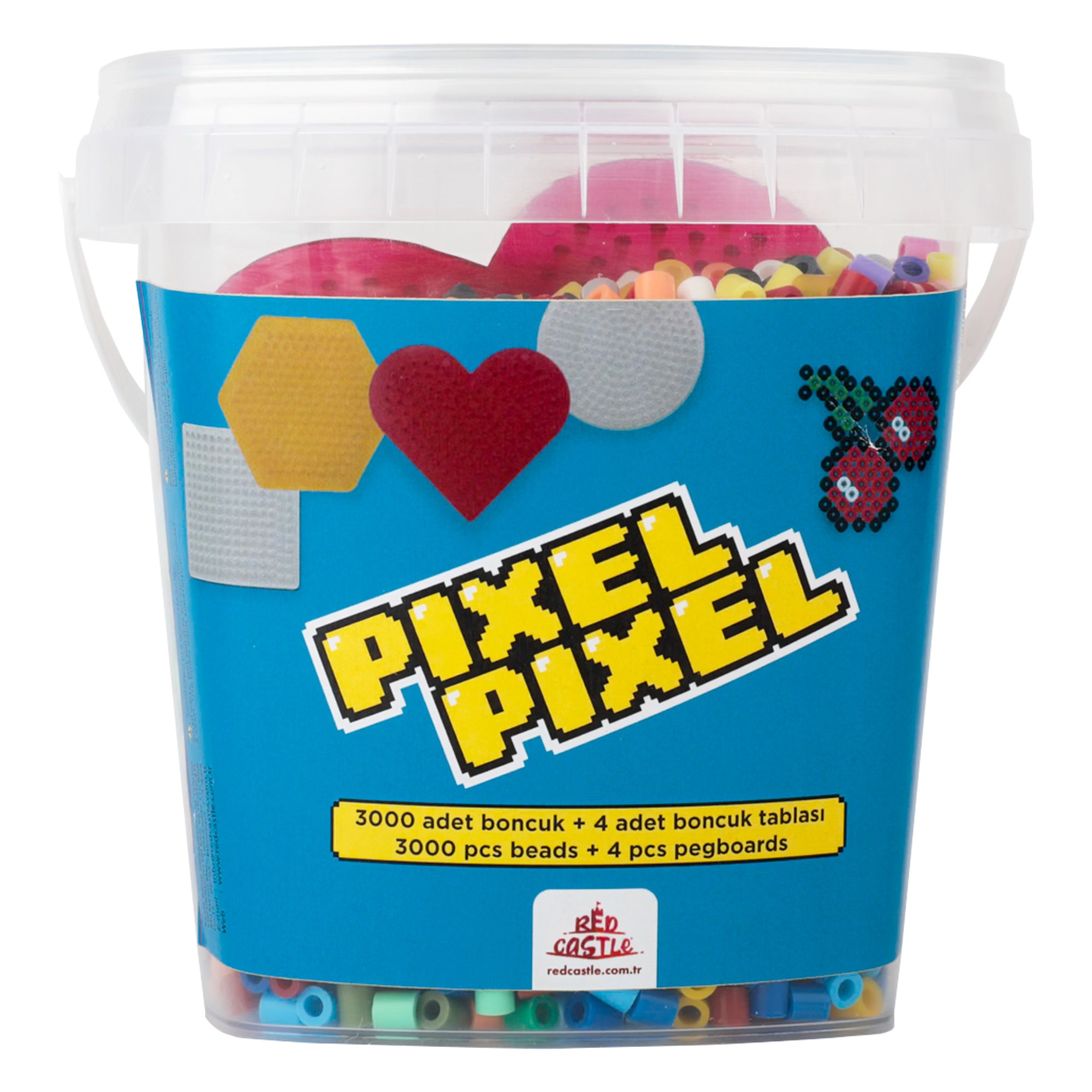 3000 Adet Midi Boncuk Kovada 32 Renk, 4 Adet Boncuk Dizme Tablası-Pixel Pixel PPK300