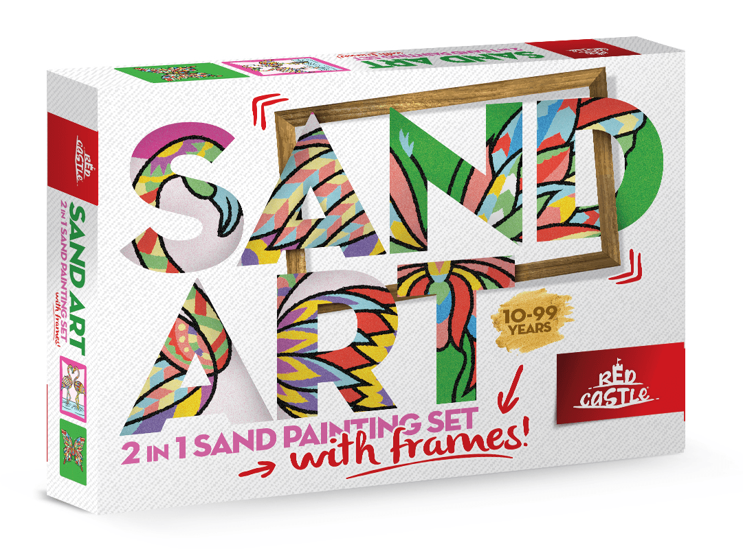 Yetişkin Kum Boyama Aktivite Seti, Sand Art, 2in1 Çerçeveli-Red Castle YKF-02