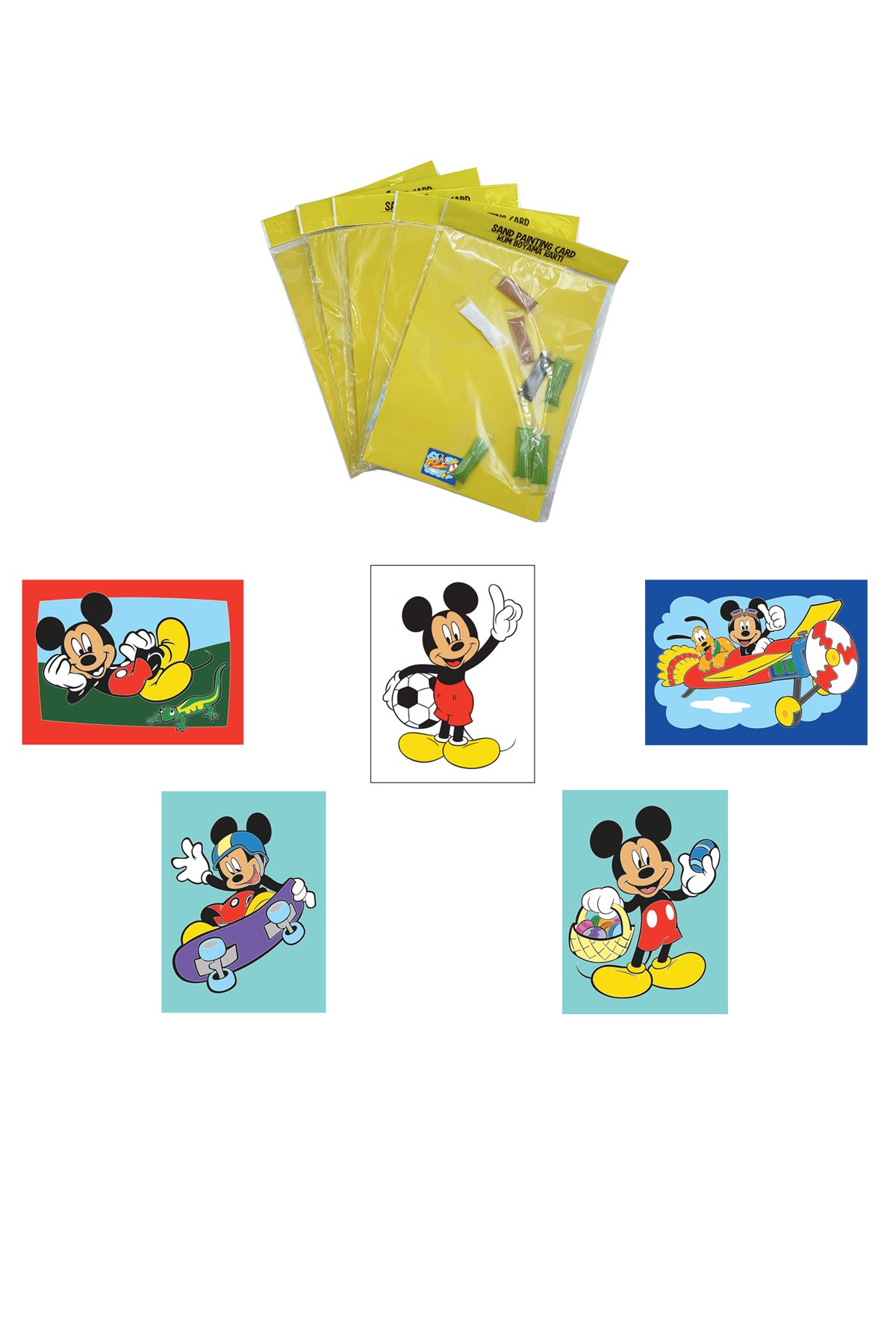 Disney Minnie&Mickey, 10 Pieces Large Size A4, Girls-Boys Sand Painting Card Set - Red Castle KB-D-104