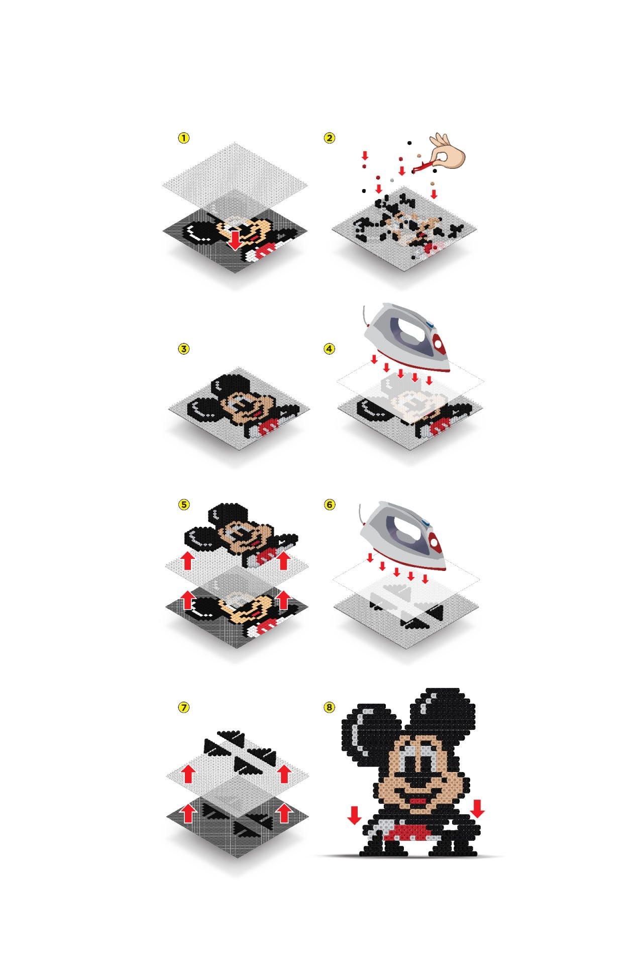 Pixel Pixel Boncuk Aktivite ve Oyuncak Seti, Disney Mickey & Friends 2000 Boncuk BB29-03