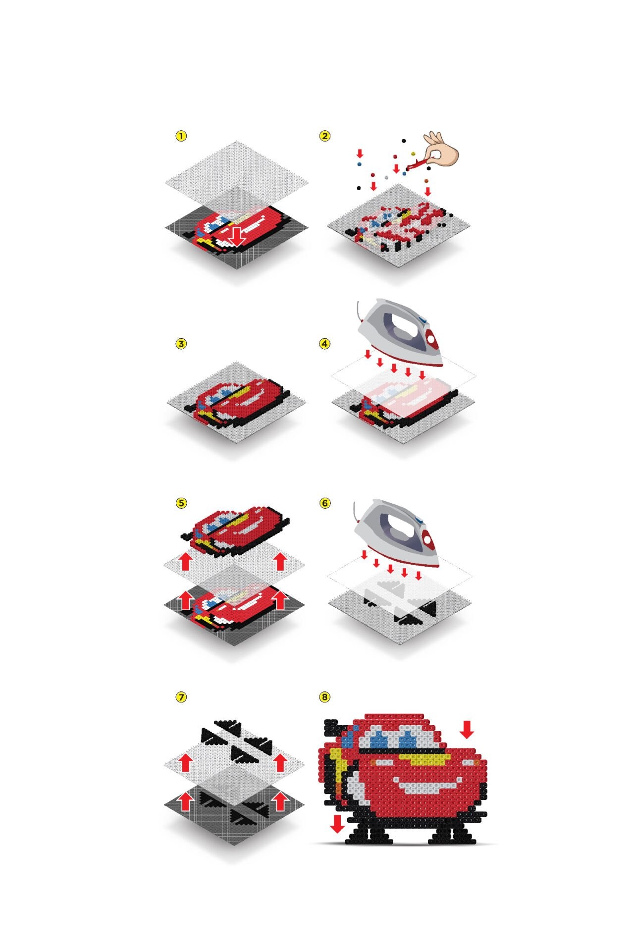 Pixel Pixel Boncuk Aktivite ve Oyuncak Seti-Disney Cars 2000 Boncuk BB29-02