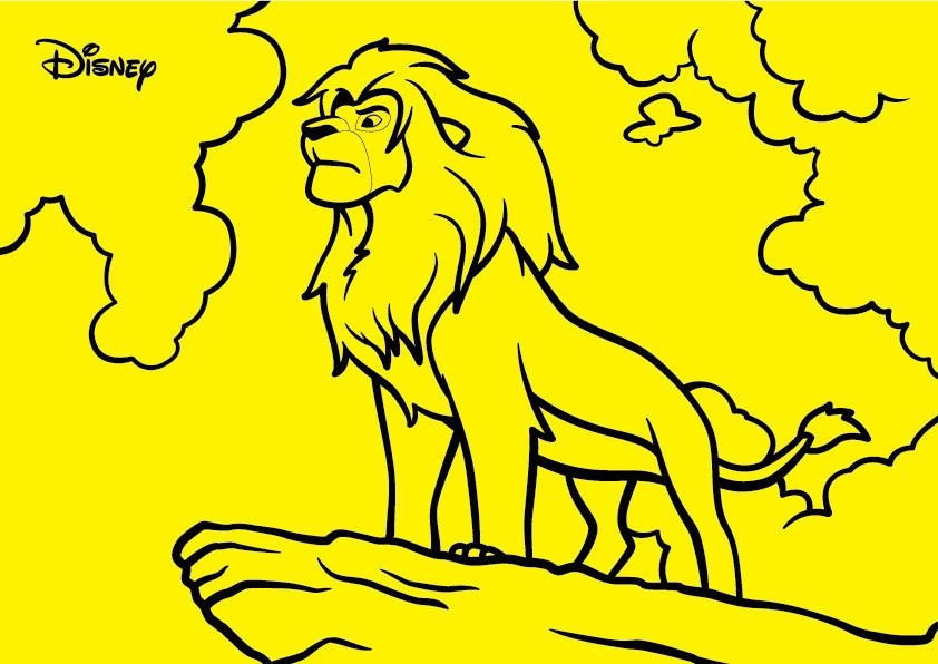Disney Lion King Kum Boyama Kartı 25 Adet-Red Castle A4-D-042
