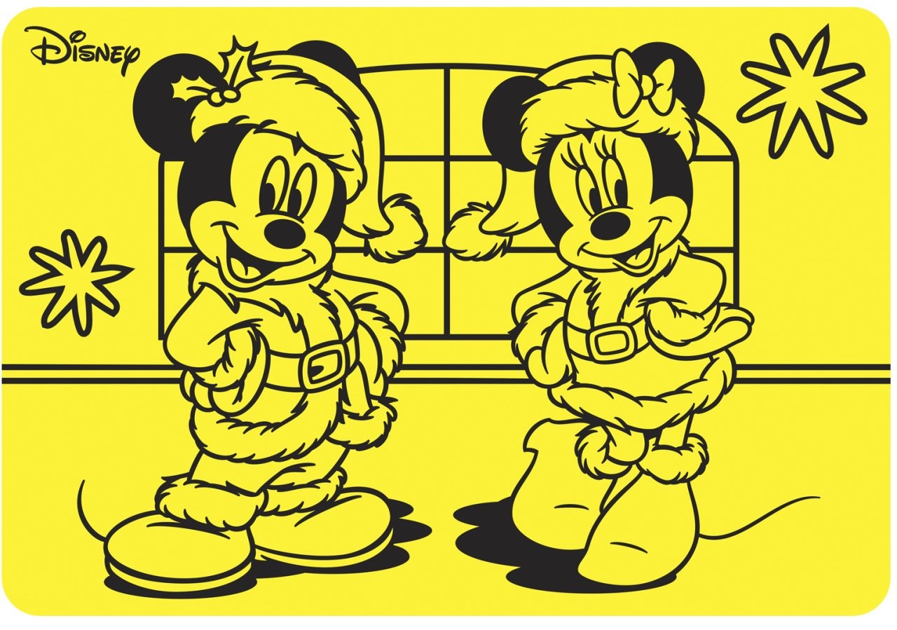 Disney Mickey&Minnie Mouse Santa Kum Boyama Kartı 25 Adet-Red Castle A4-D-478
