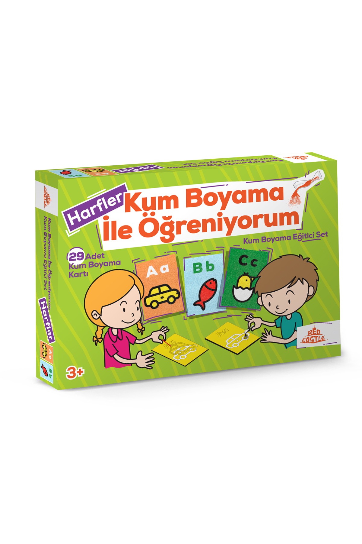 Eğitici ve Eğlenceli Kum Boyama Seti ile Harfleri Öğreniyorum-Red Castle RCSET-TUP-01-TR