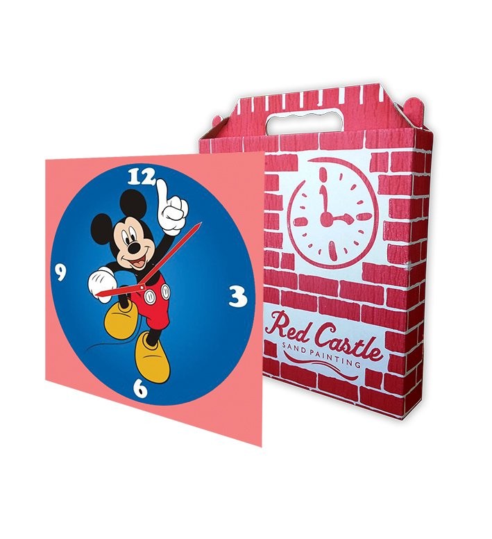 Disney Mickey Clock Sand Painting Card -Red Castle S-0002