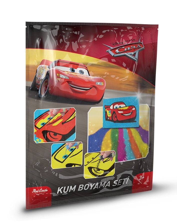 Disney Cars, Eğitici ve Eğlenceli Kum Boyama Seti-Red Castle PKB-102