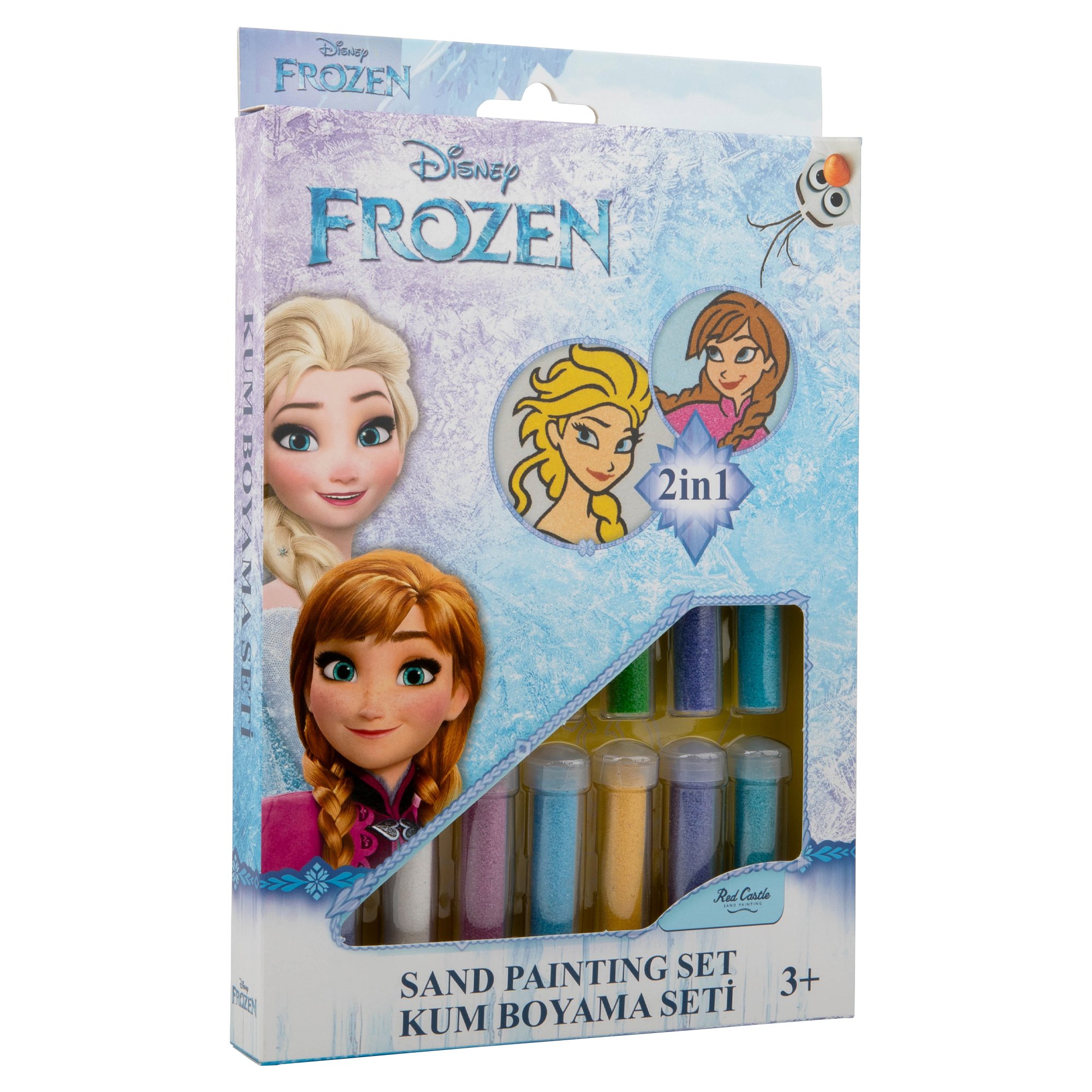 Disney Karlar Ülkesi Frozen Elsa & Anna Eğitici ve Eğlenceli Kum Boyama Seti-Red Castle DS-31