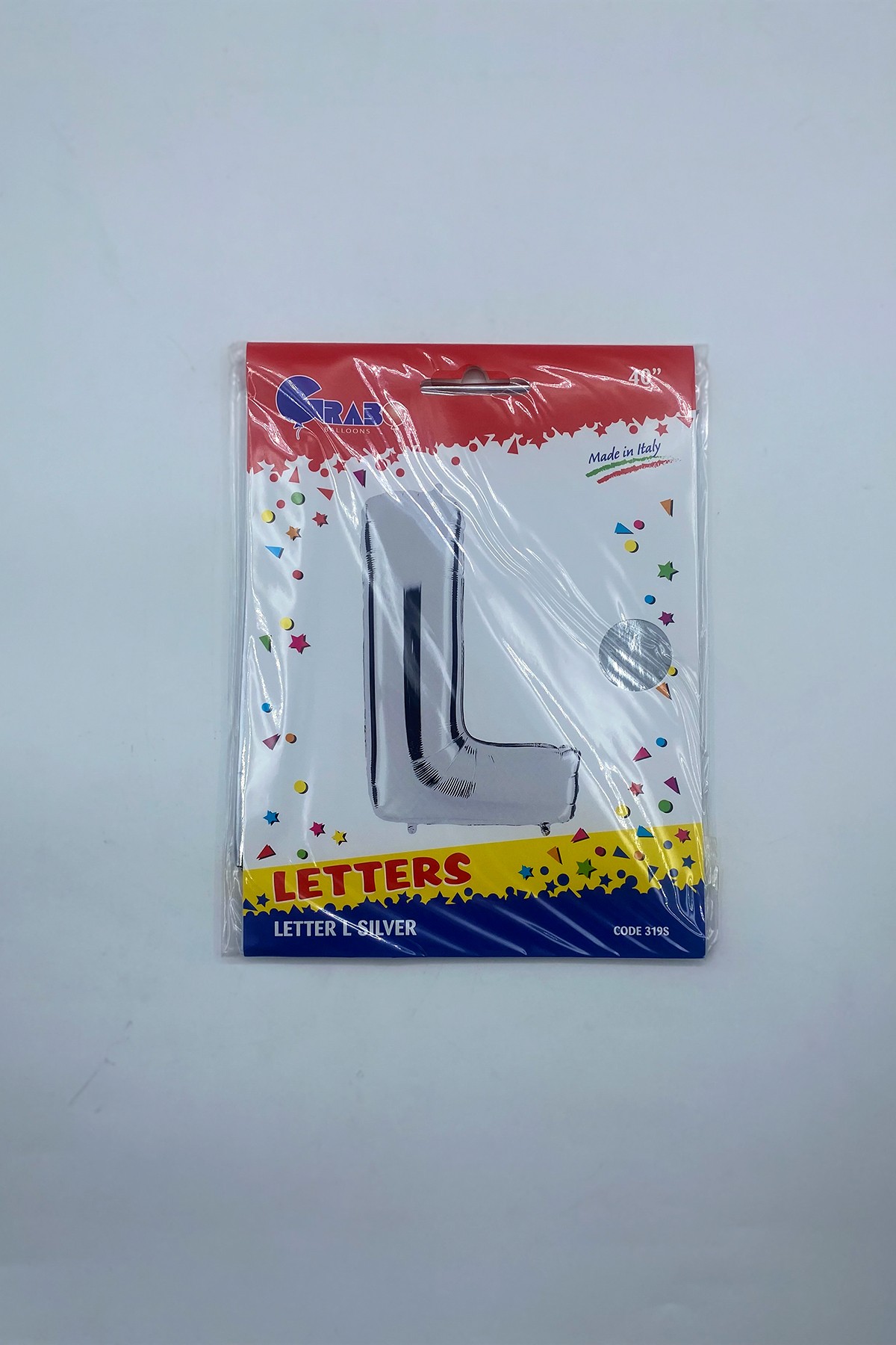 Letter Foil Balloon L Silver 40"(102cm)-Grabo