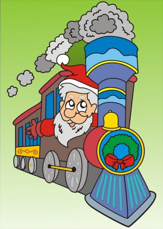 Yılbaşı Treni (Christmas Train) Kum Boyama Kartı M, 25Adet(23,5X33cm)-Red Castle KM186