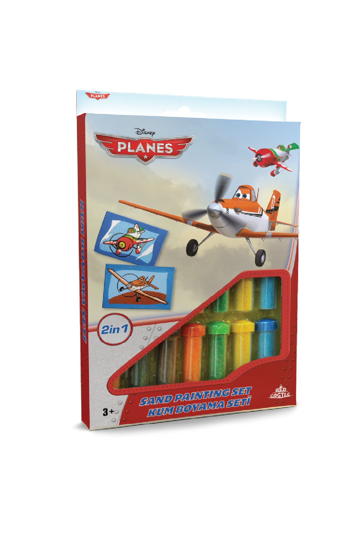 Disney Planes Uçaklar Eğitici ve Eğlenceli Kum Boyama Seti-Red Castle DS-09