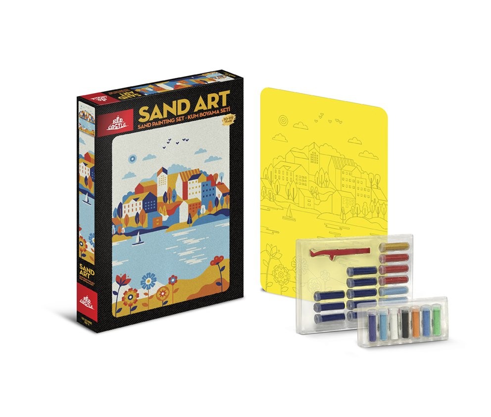 Sand Art (Kum Sanatı), Yetişkin Kum Boyama Aktivite Seti, (Şehir ve Çiçekler)