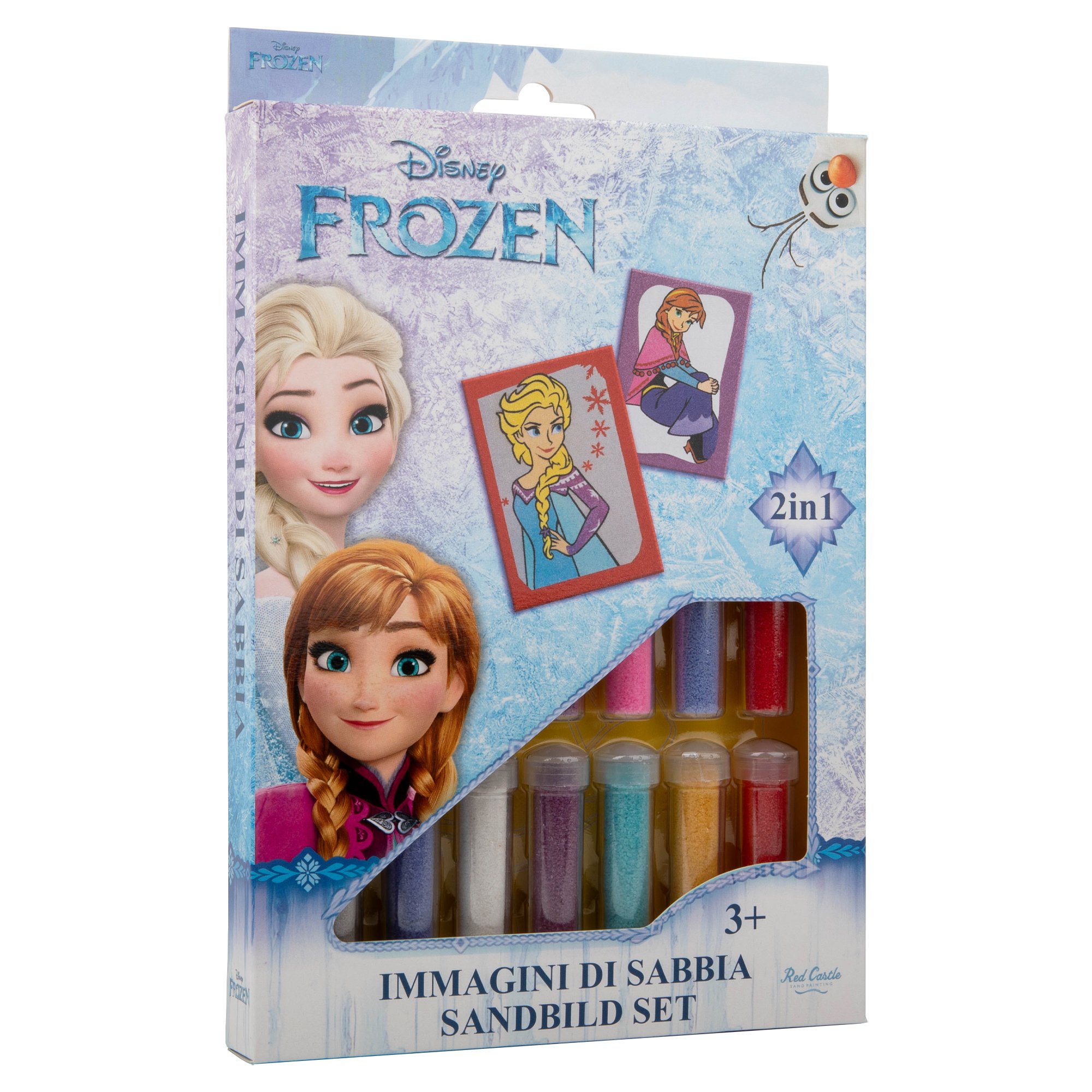 Disney Frozen Karlar Ülkesi-Elsa& Anna, Eğitici ve Eğlenceli Kum Boyama Seti-Red Castle DS-17