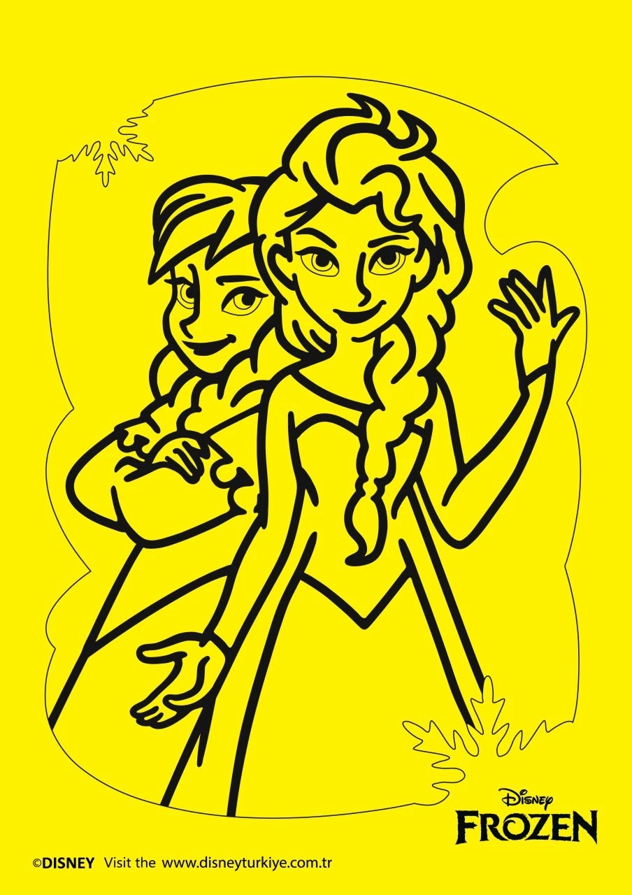 Disney Elsa & Anna Kum Boyama Kartı 25 Adet-Red Castle A4-D-408