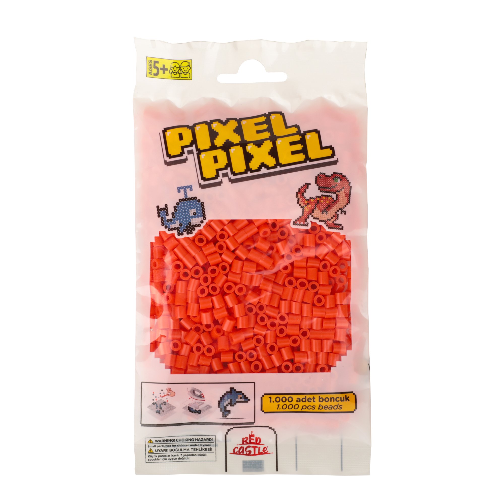 1000 Pcs Pixel Pixel Beads Midi Size Light Red 