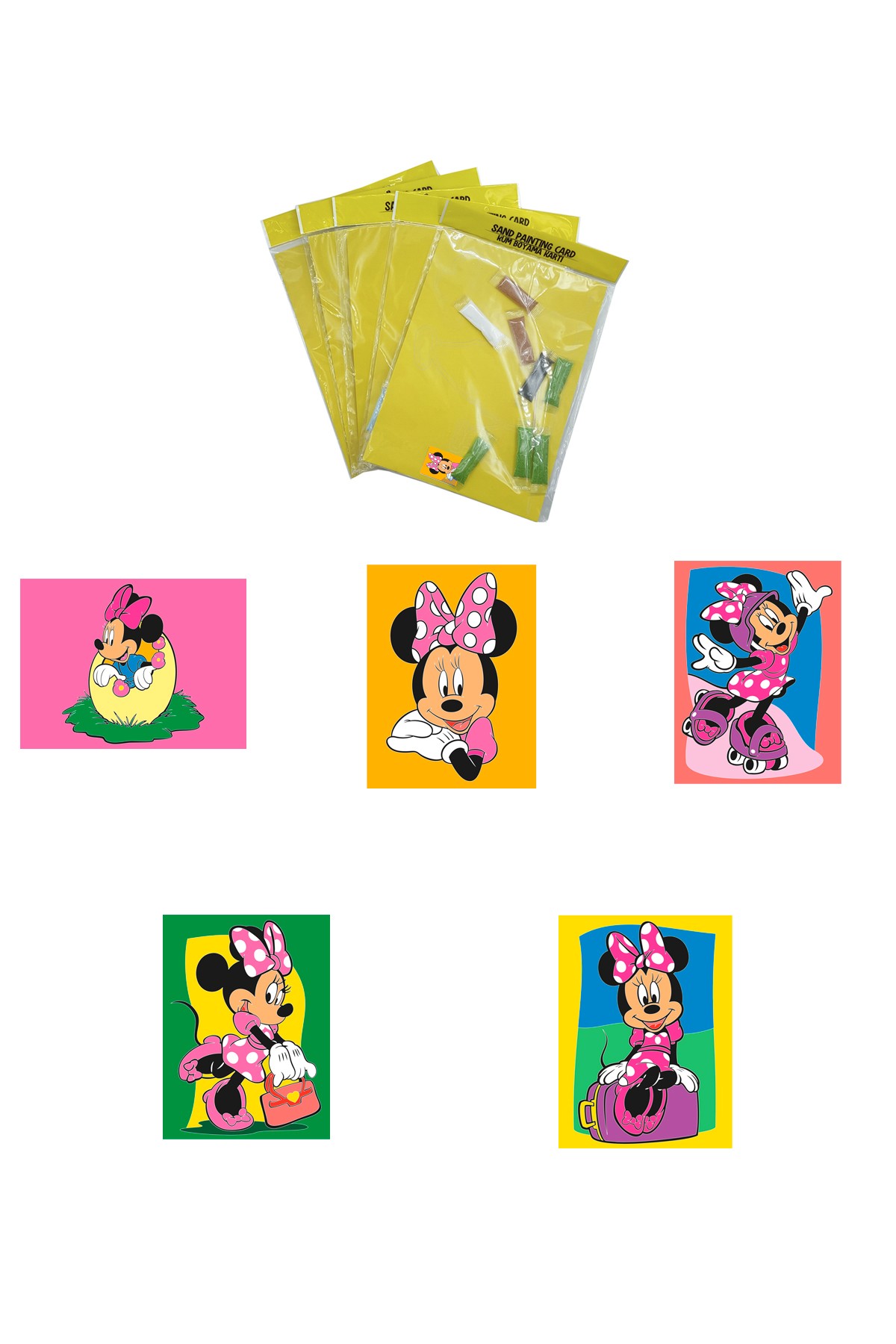 Disney Frozen-Princess-Minnie, 15 Pieces Large Size A4, Girl Sand Painting Card Set - Red Castle KB-D-151