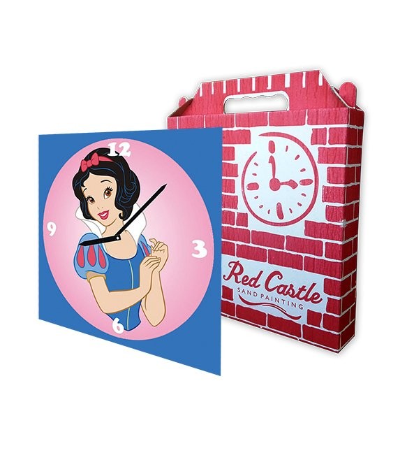 Disney Snow White Clock Sand Painting Card-Red Castle S-0001
