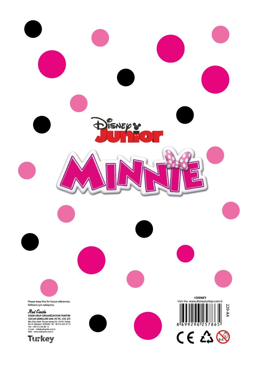 Disney Minnie Mouse Valentines Kum Boyama Kartı 25 Adet-Red Castle A4-D-229