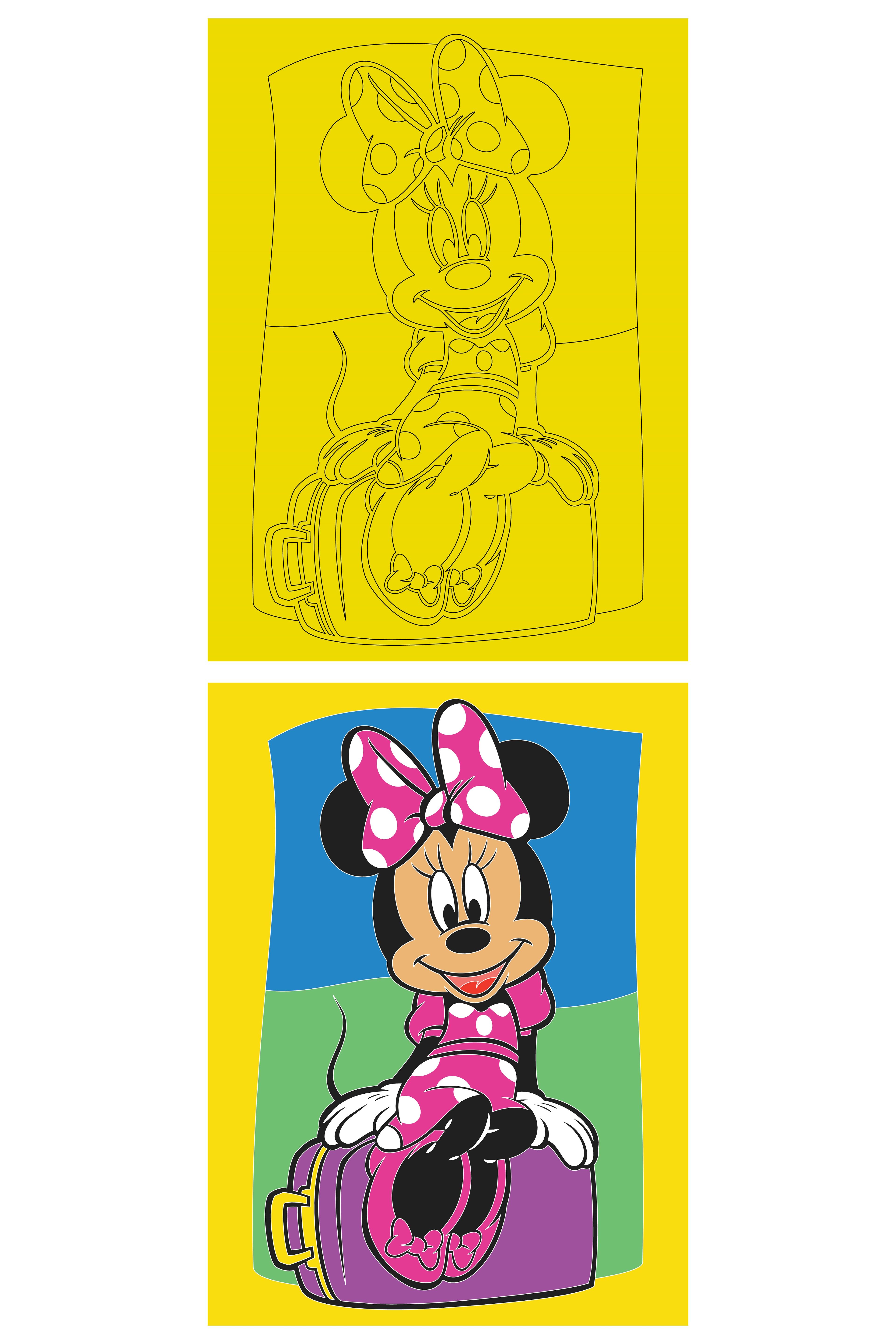 Disney Minnie Mouse, 5 Adet Büyük Boy A4, Kız Çocuk Kum Boyama Kartı Seti-Red Castle KB-D-051