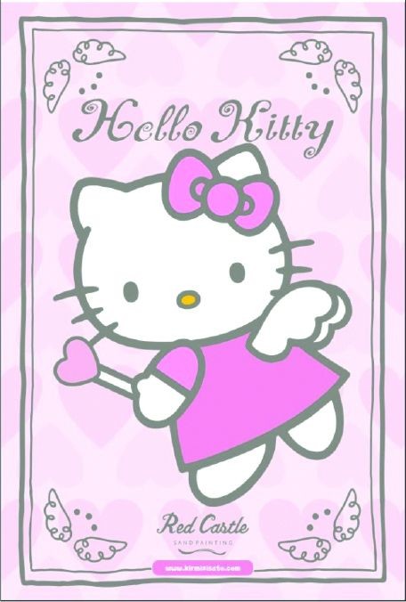 Disney Hello Kitty Kum Boyama Kartı S, 25 Adet (23,4x16,5 cm)-Red Castle KS539