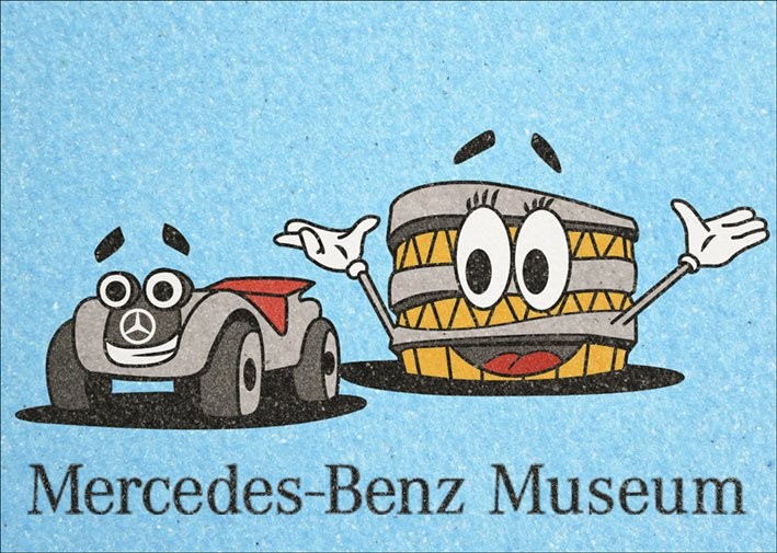 Mercedes Benz Car and Museum Sand Painting Card M. 25pcs(23,5X33cm)-Red Castle KM243