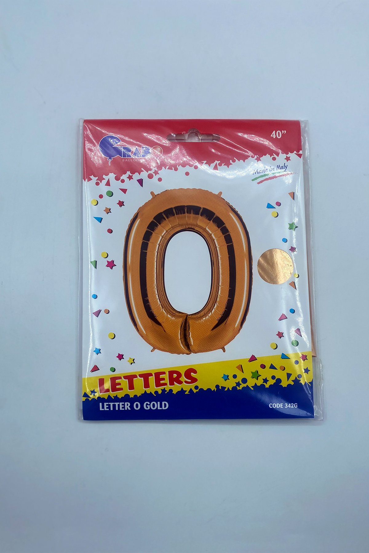  Letter Foil Balloon O Gold 40"(102cm)-Grabo