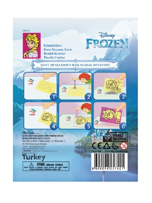 Disney Frozen Elsa Eğitici ve Eğlenceli Kum Boyama Seti-Red Castle PKB-101