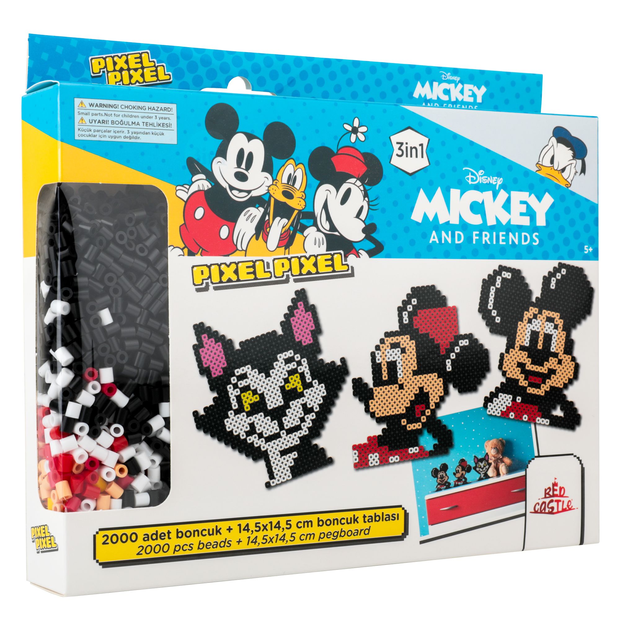 Ütü ile Yapışan Midi  Boncuk Aktivite ve Oyuncak Seti, Disney Mickey & Friends-Pixel Pixel BB29-03