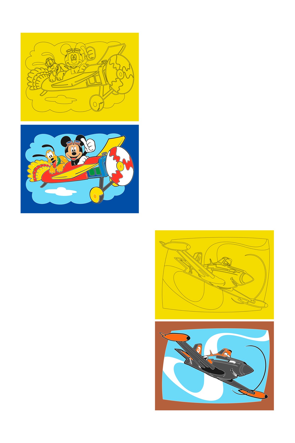 "Aircraft, 10 Pieces Large Size A4, Boy-Girl Child Sand Painting Card Set - Red Castle KB-RC-102"