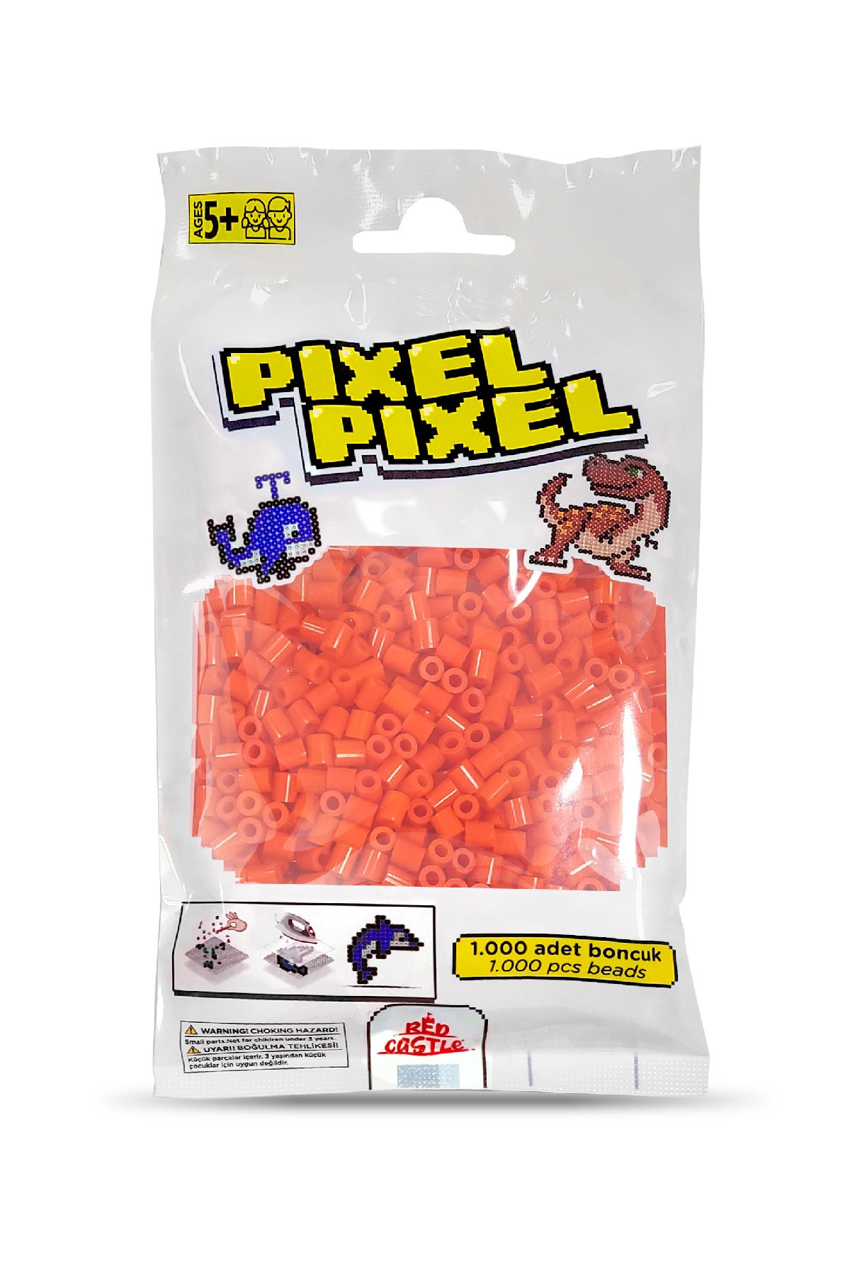 1000 Pcs Pixel Pixel Beads Midi Size Light Red 