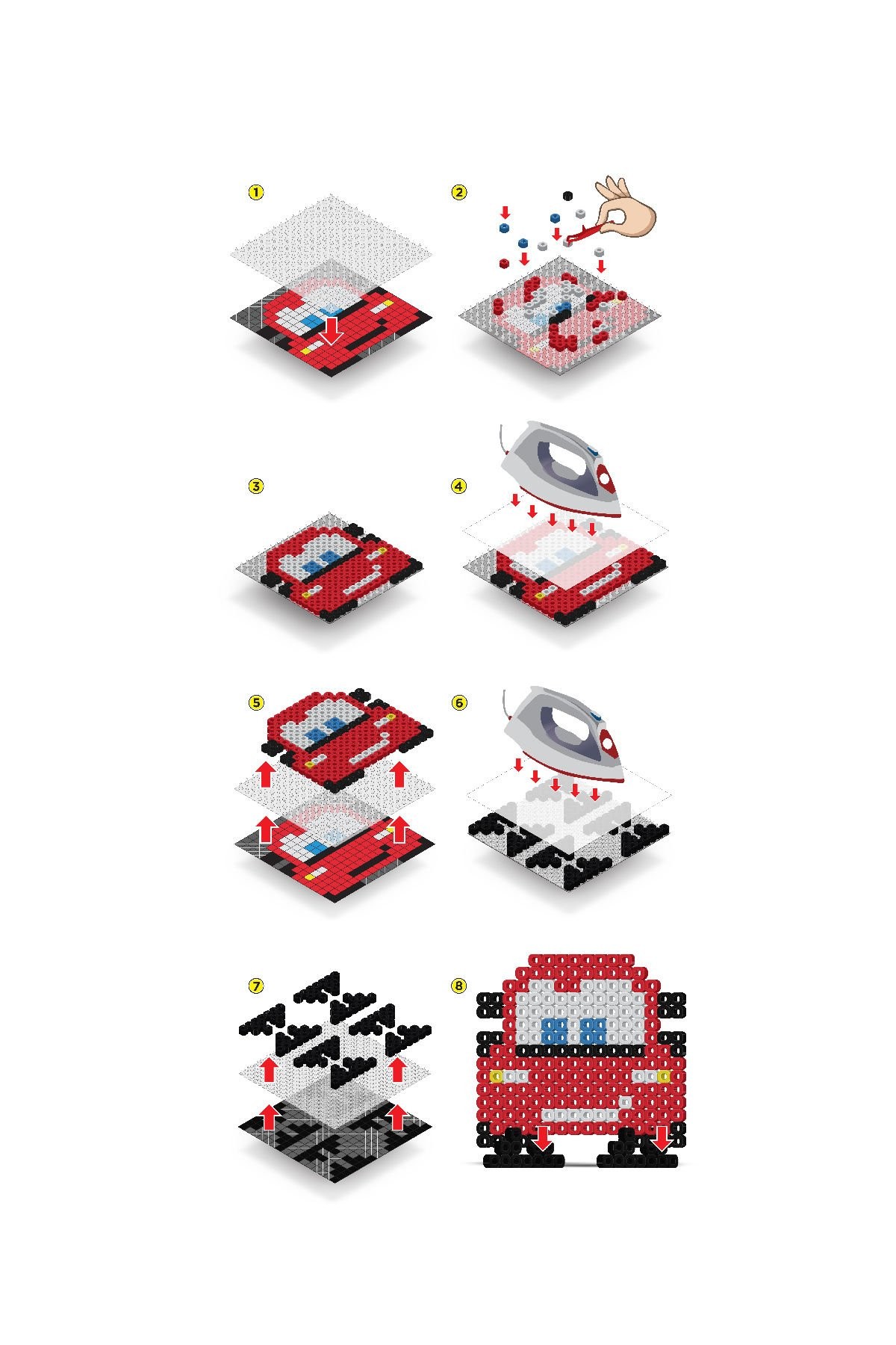 Pixel Pixel Boncuk Aktivite ve Oyuncak Seti-Disney Cars 1000 Boncuk BB16-02