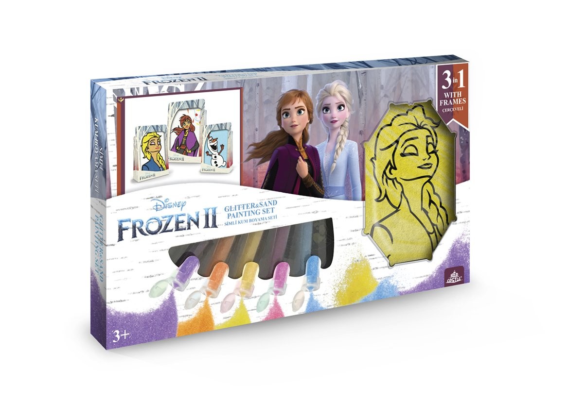 Disney Frozen II Elsa, Anna, Olaf Çerçeveli Kum Boyama Seti 3'lü-Red Castle TS-07