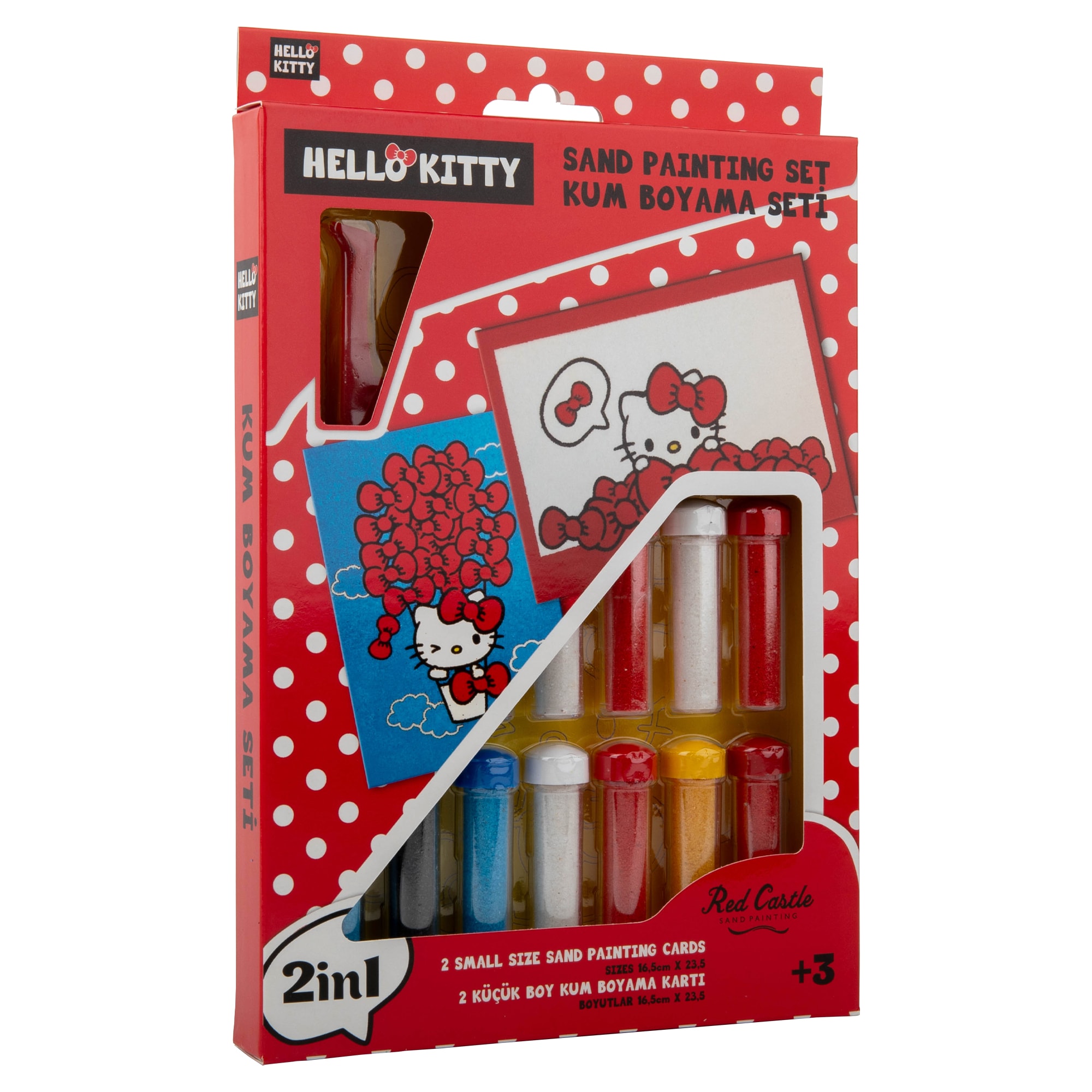 Hello Kitty Eğitici ve Eğlenceli Kum Boyama Seti 2in1-Red Castle DS-20