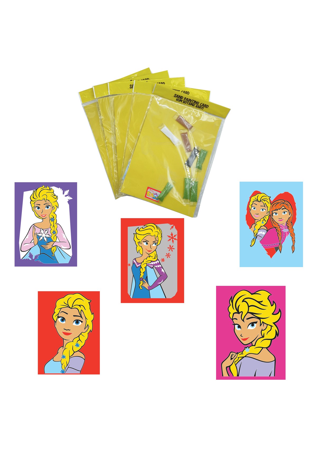 Disney Frozen-Princess-Minnie, 15 Pieces Large Size A4, Girl Sand Painting Card Set - Red Castle KB-D-151