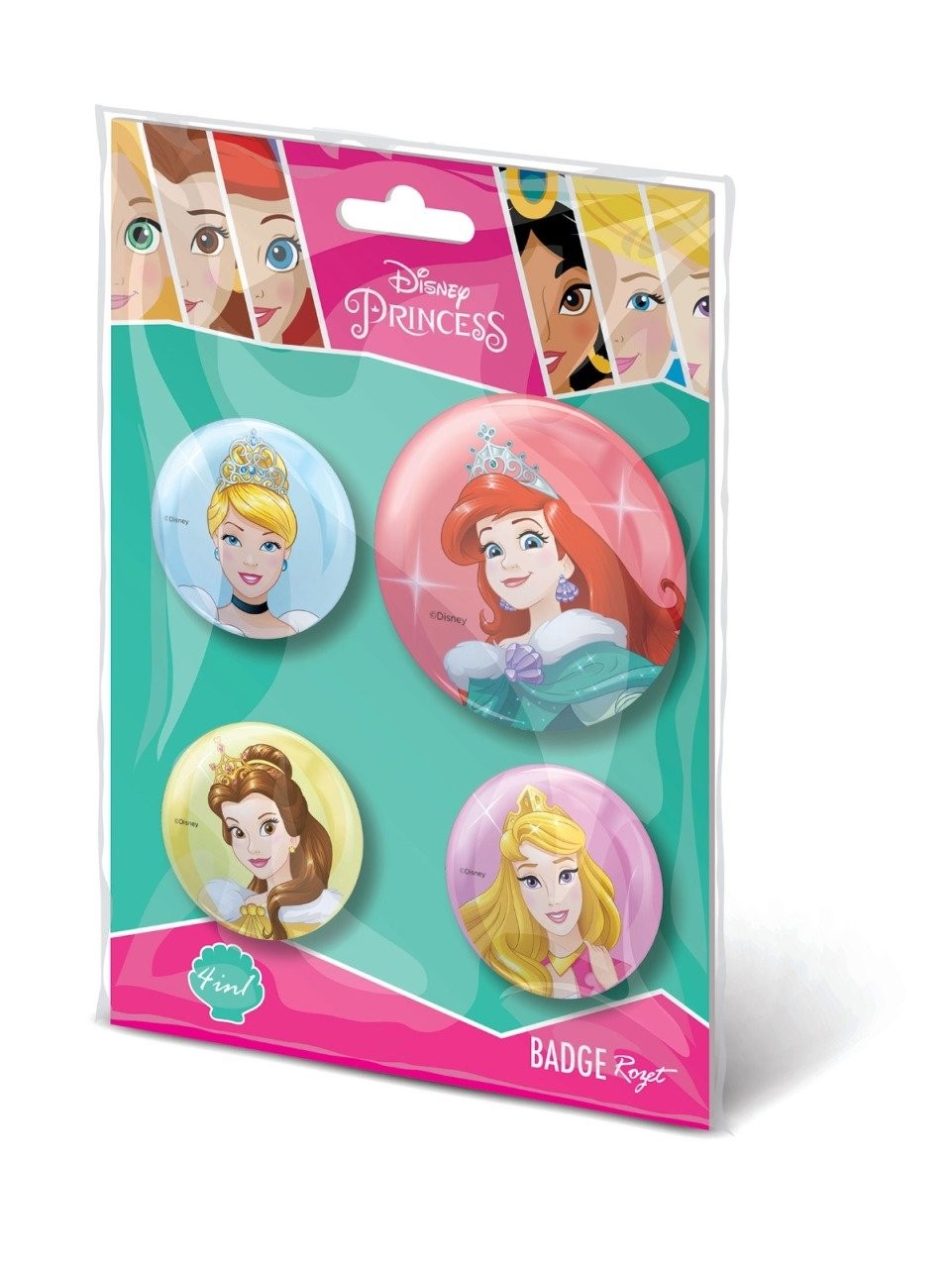 Badge Set, Disney Princess (4 Pieces)