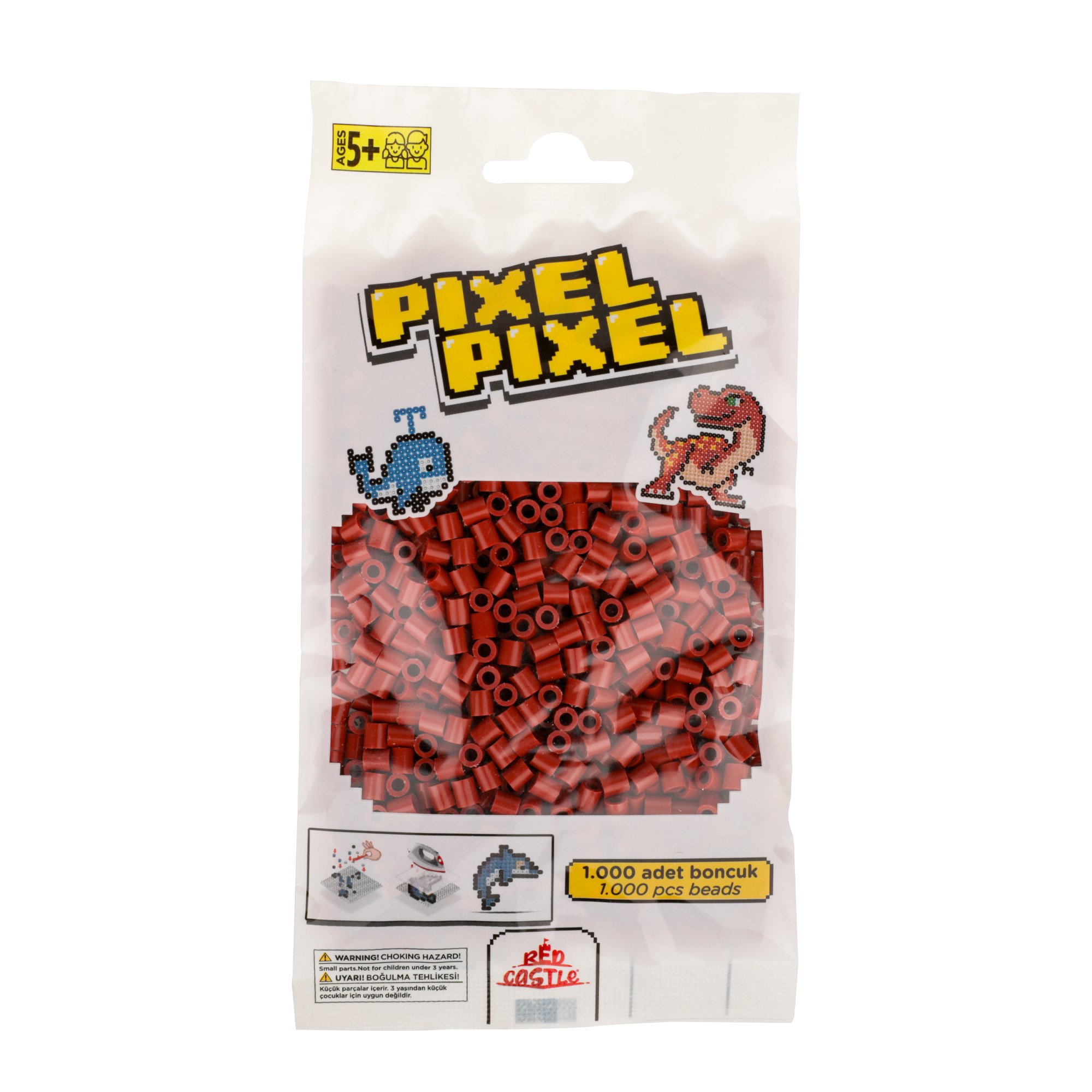 1000 Pcs Pixel Pixel Beads Midi Size Red