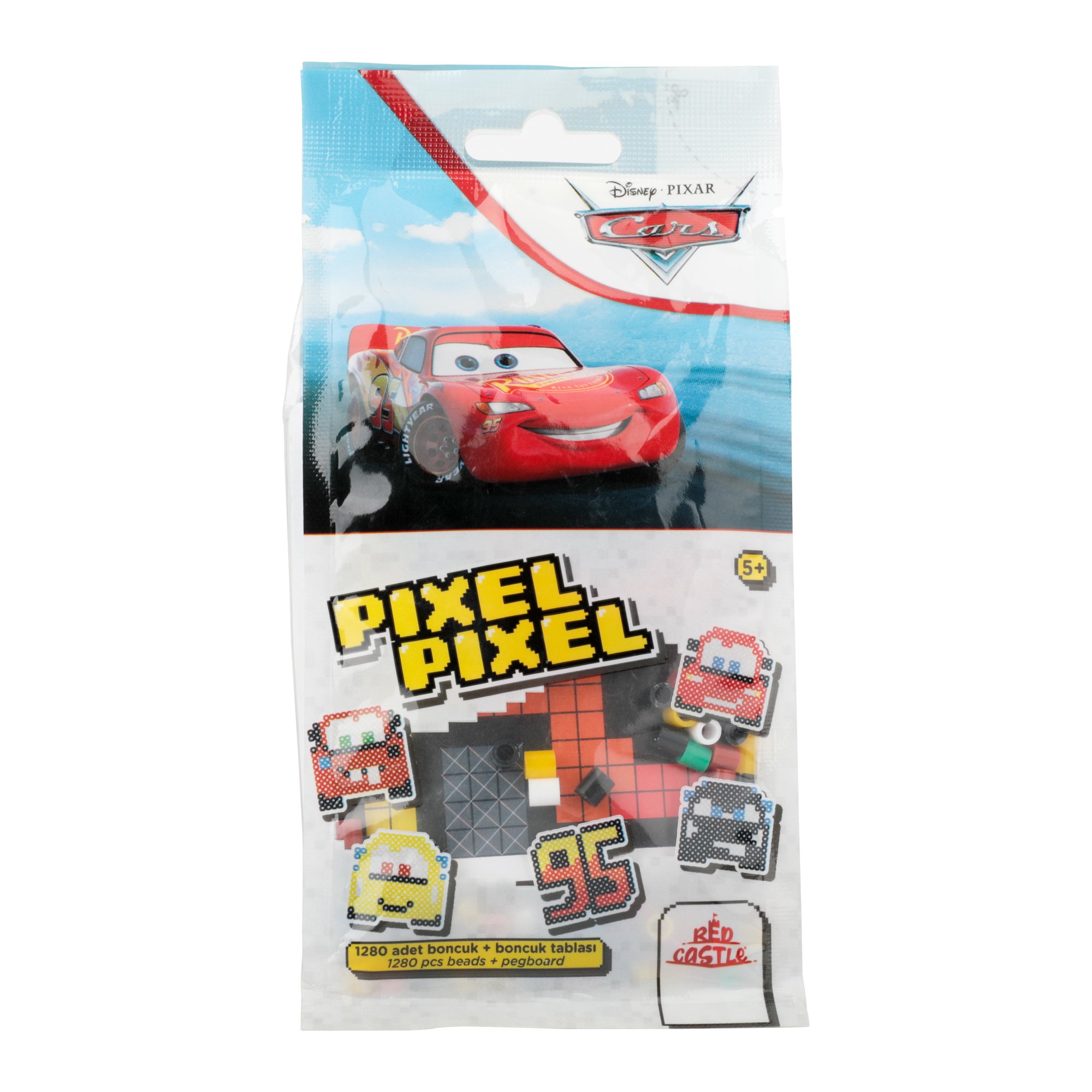Ütü ile Yapışan Midi Boncuk Aktivite ve Oyuncak Seti Disney Cars 5 Figür-Pixel Pixel B16-02