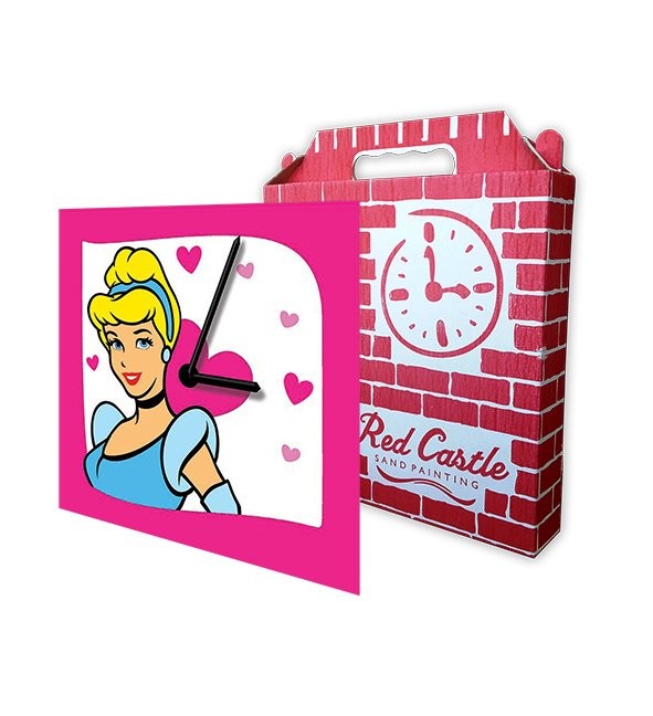 Disney Cindrella Clock Sand Painting Card -Red Castle S-0014