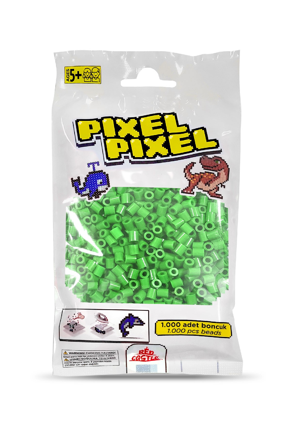 1000 Pcs Pixel Pixel Beads Midi Size Glass Green 