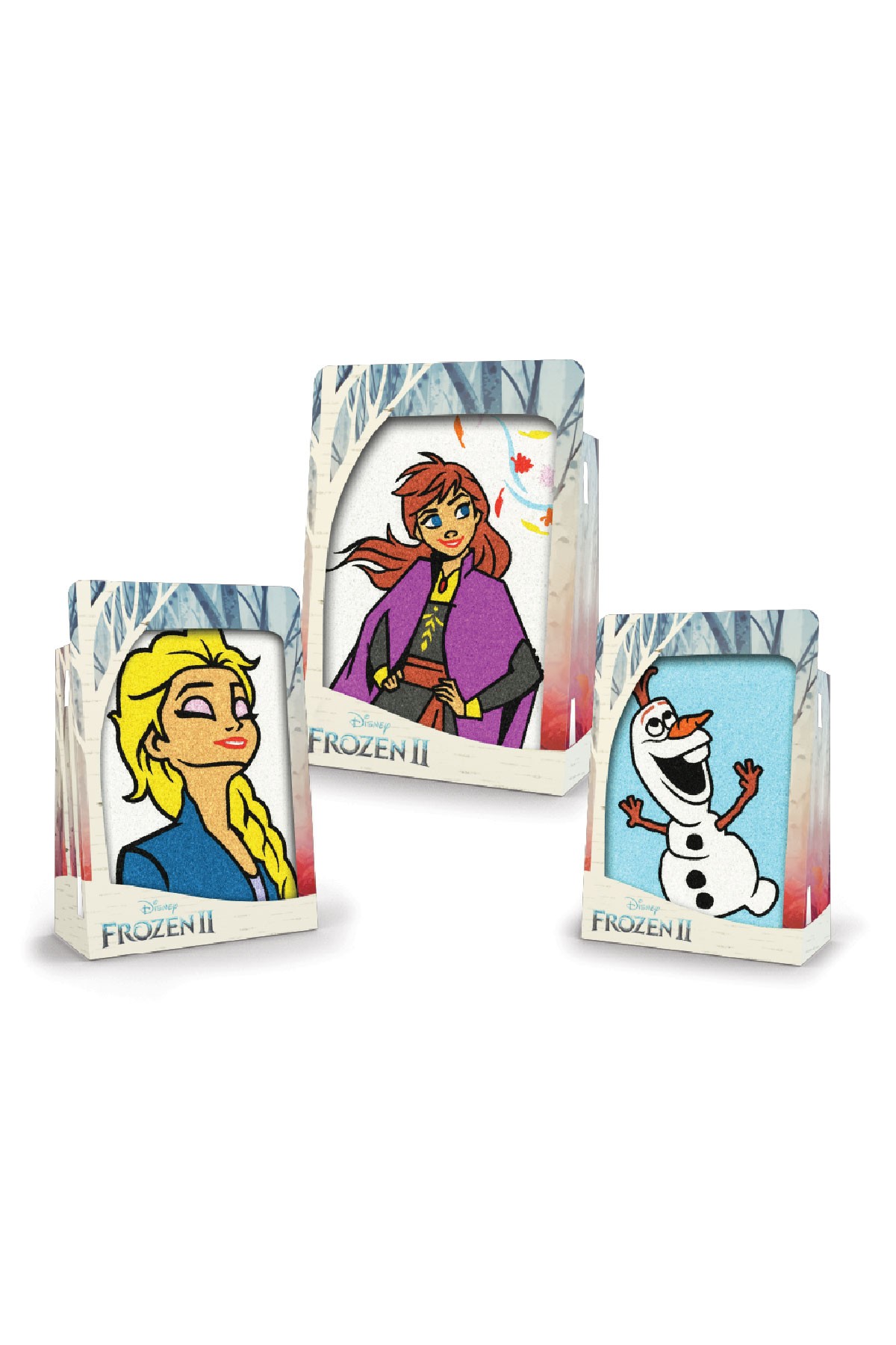 Disney Frozen II Elsa, Anna, Olaf Çerçeveli Kum Boyama Seti 3'lü-Red Castle TS-07