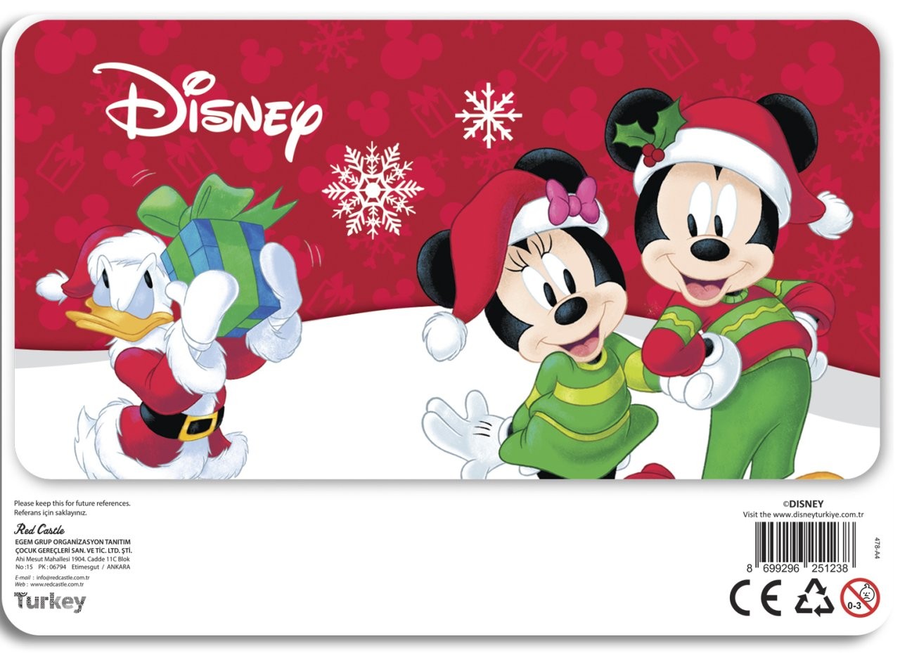 Disney Mickey&Minnie Mouse Santa Kum Boyama Kartı 25 Adet-Red Castle A4-D-478