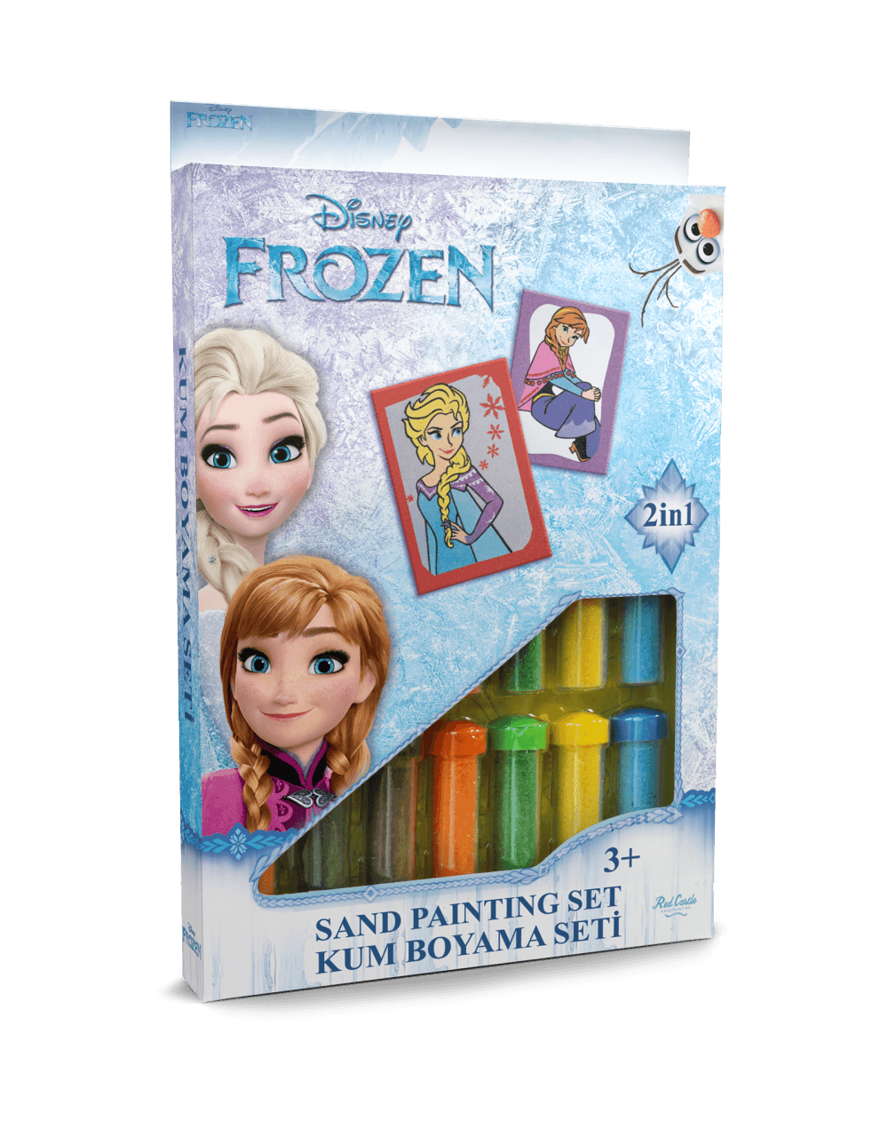 Disney Frozen Karlar Ülkesi-Elsa& Anna, Eğitici ve Eğlenceli Kum Boyama Seti-Red Castle DS-17