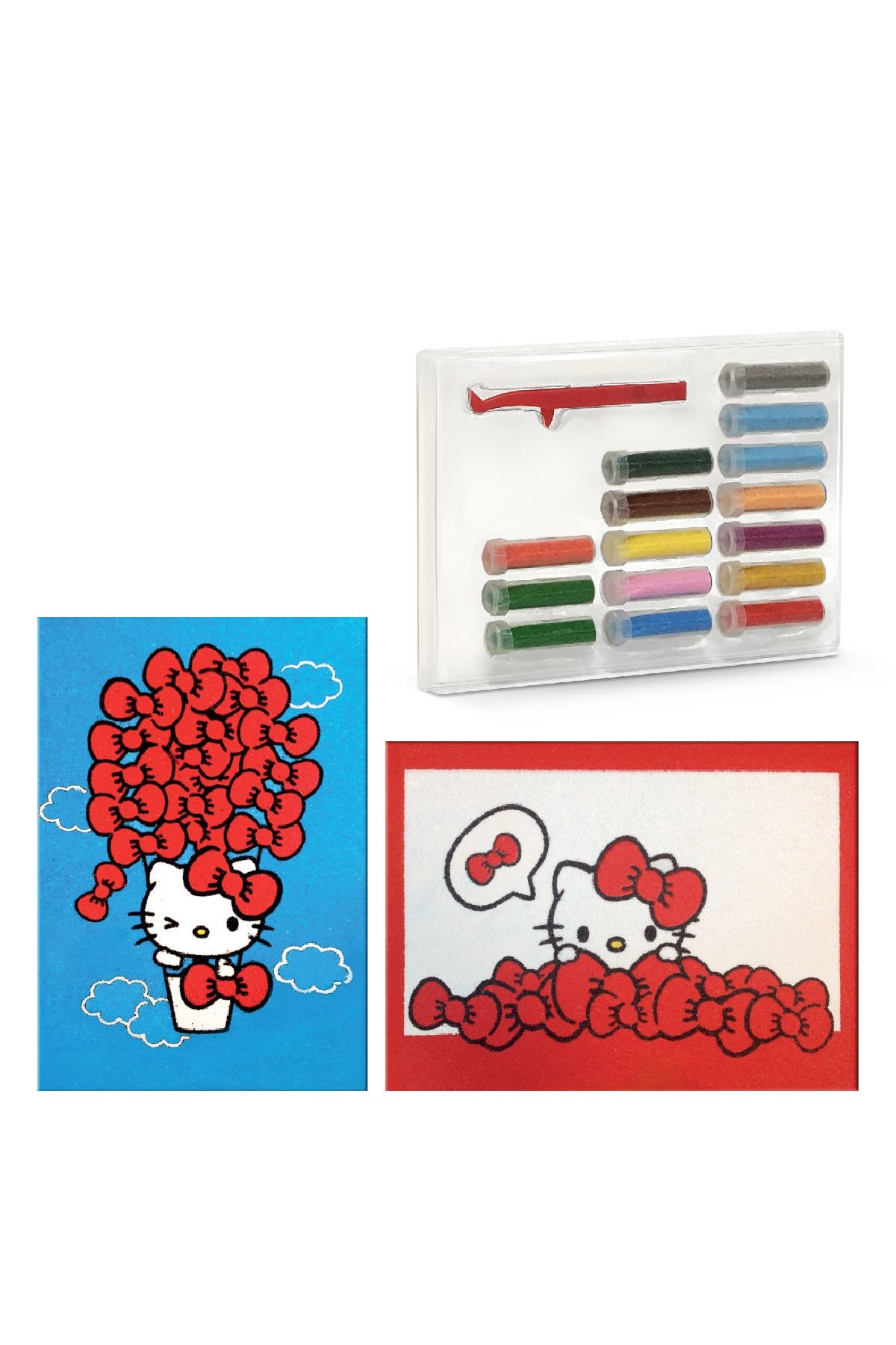 Hello Kitty Eğitici ve Eğlenceli Kum Boyama Seti 2in1-Red Castle DS-20