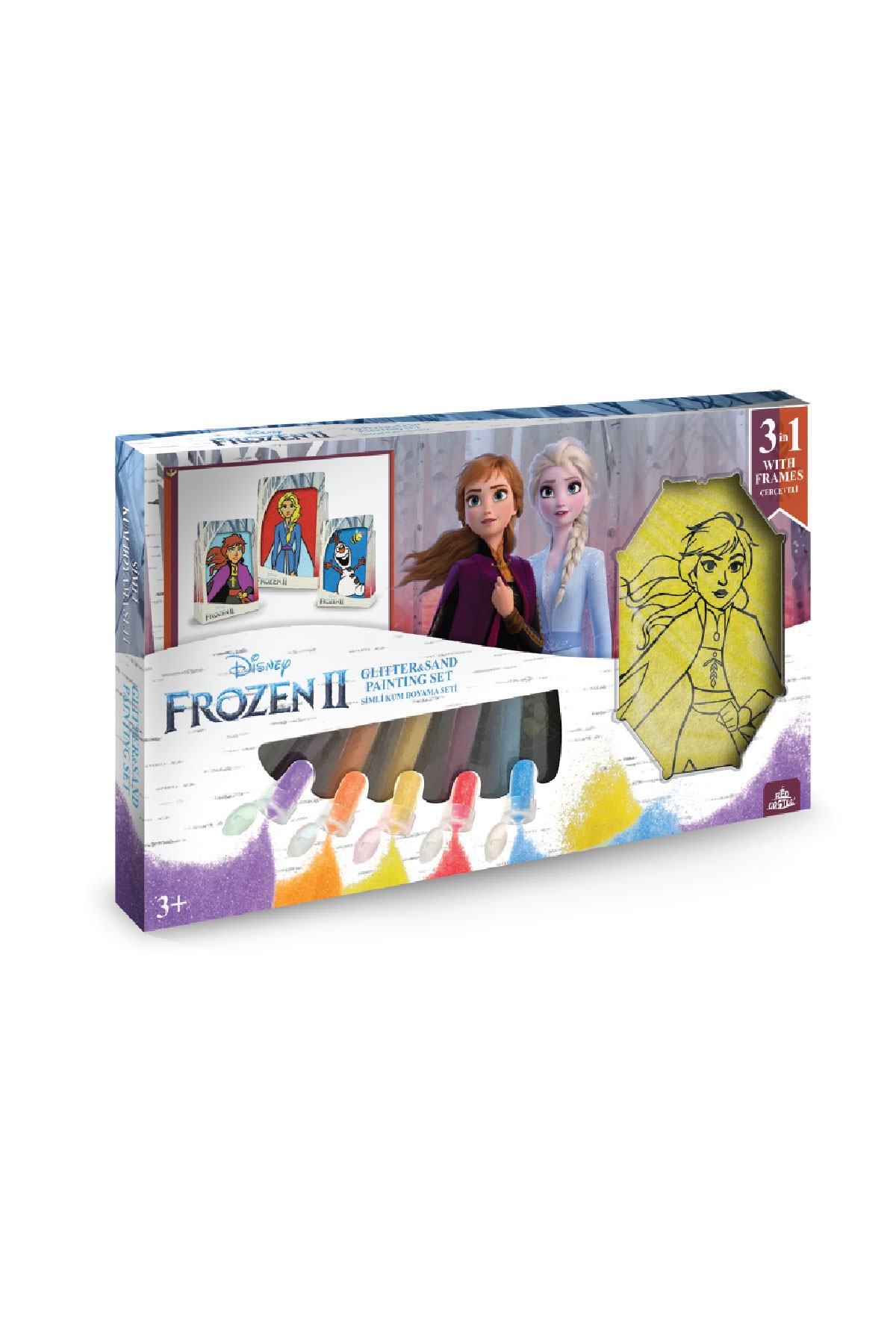 Disney Frozen II Elsa&Anna&Olaf Çerçeveli Kum Boyama Seti-Red Castle TS-06