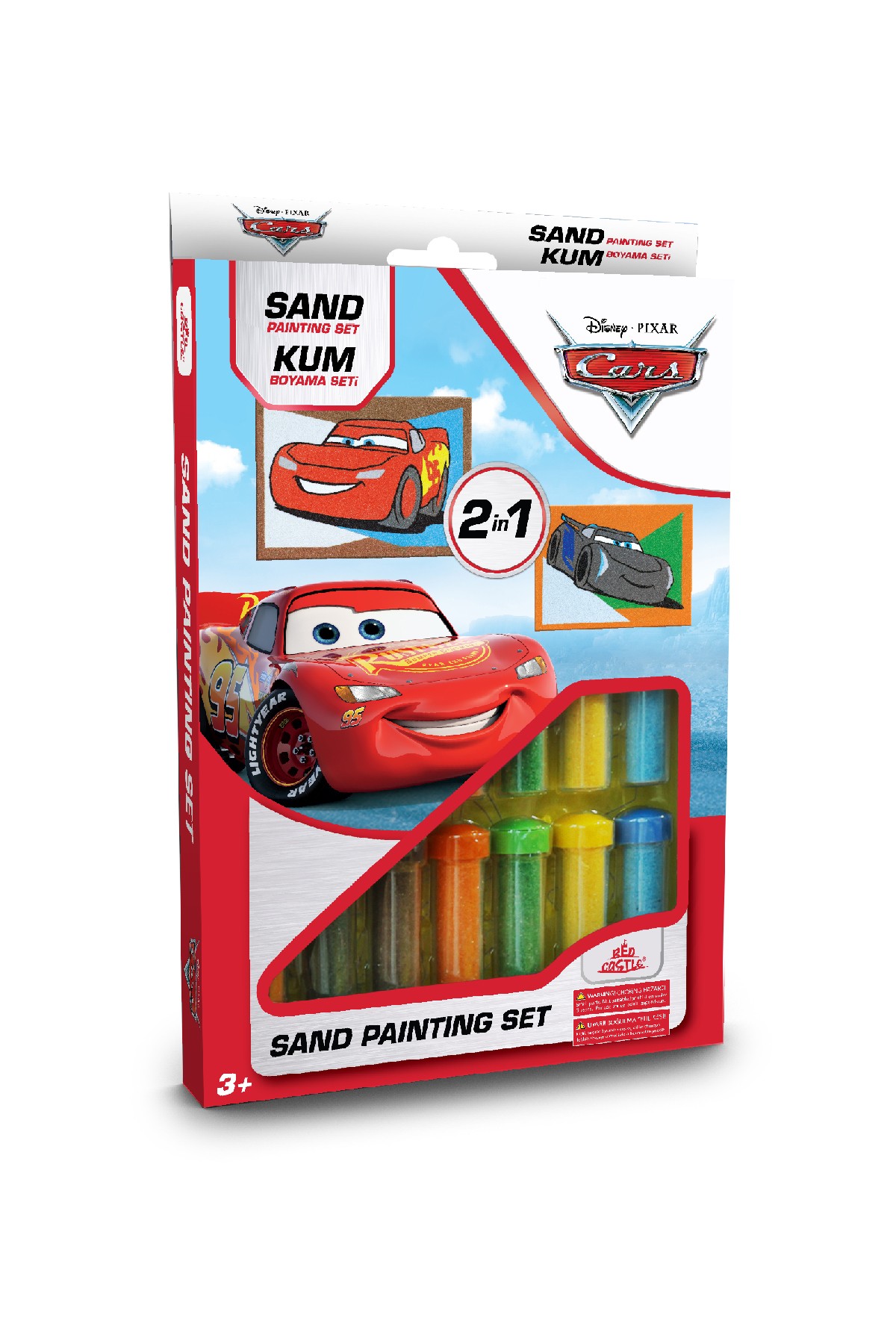 Disney Cars Şimşek Mc Queen Eğitici ve Eğlenceli Kum Boyama Seti-Red Castle DS-29