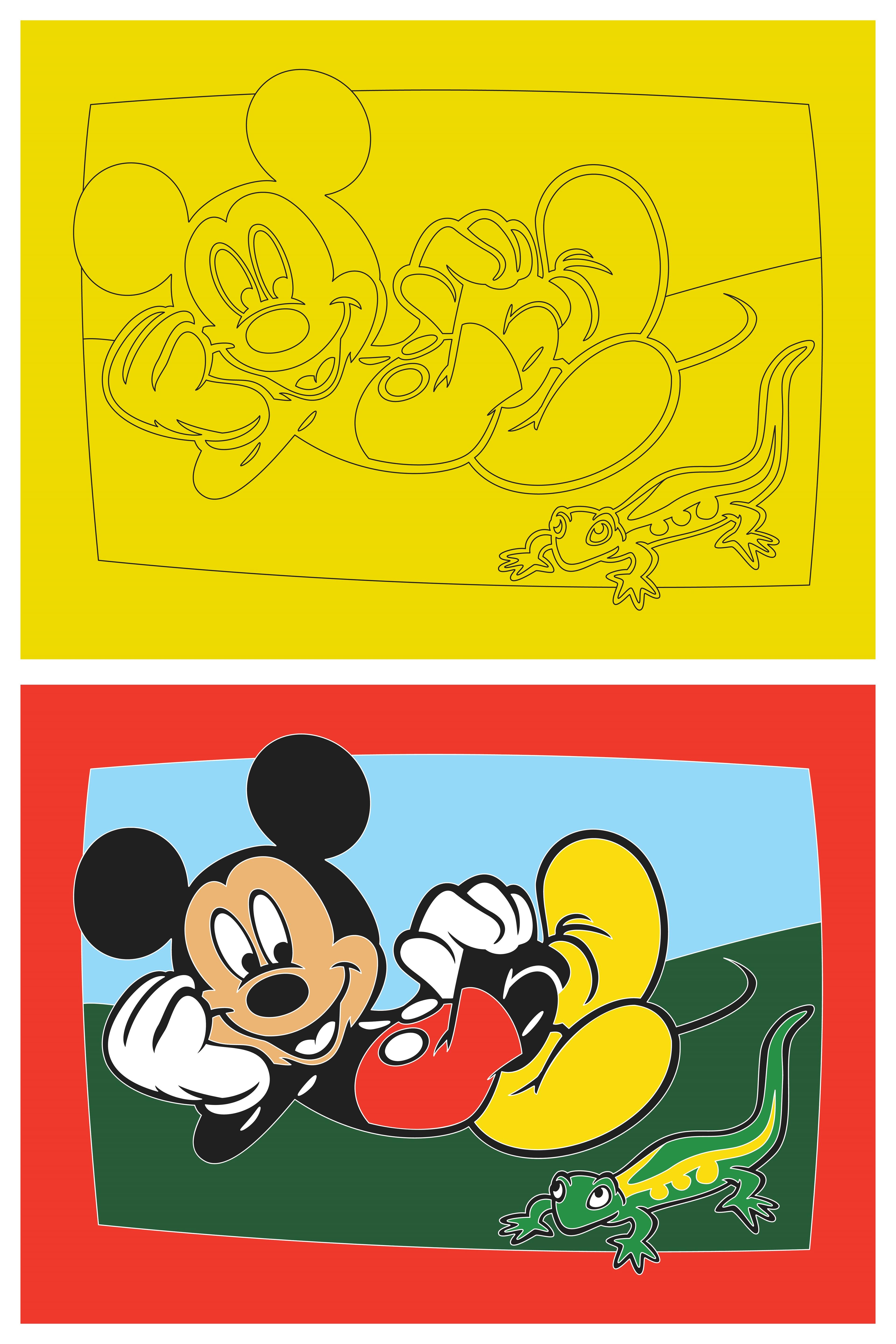 Disney Mickey Mouse, 5 Adet Büyük Boy A4, Erkek Çocuk Kum Boyama Kartı Seti-Red Castle KB-D-050