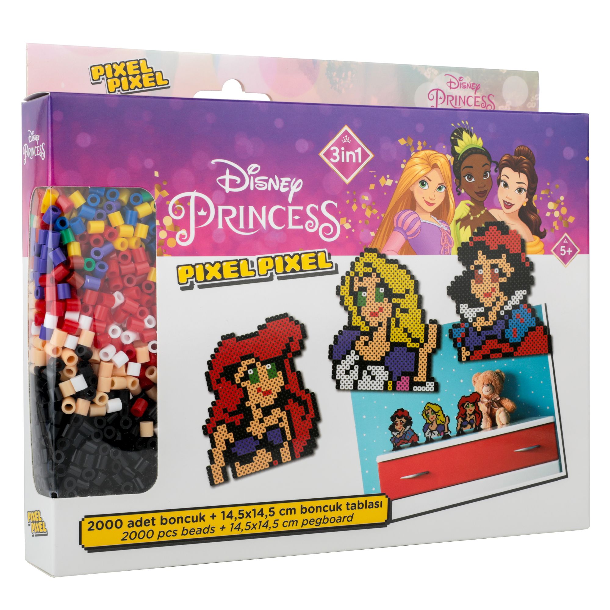 Pixel Pixel Boncuk Aktivite ve Oyuncak Seti-Disney Princess 2000 Boncuk BB29-05