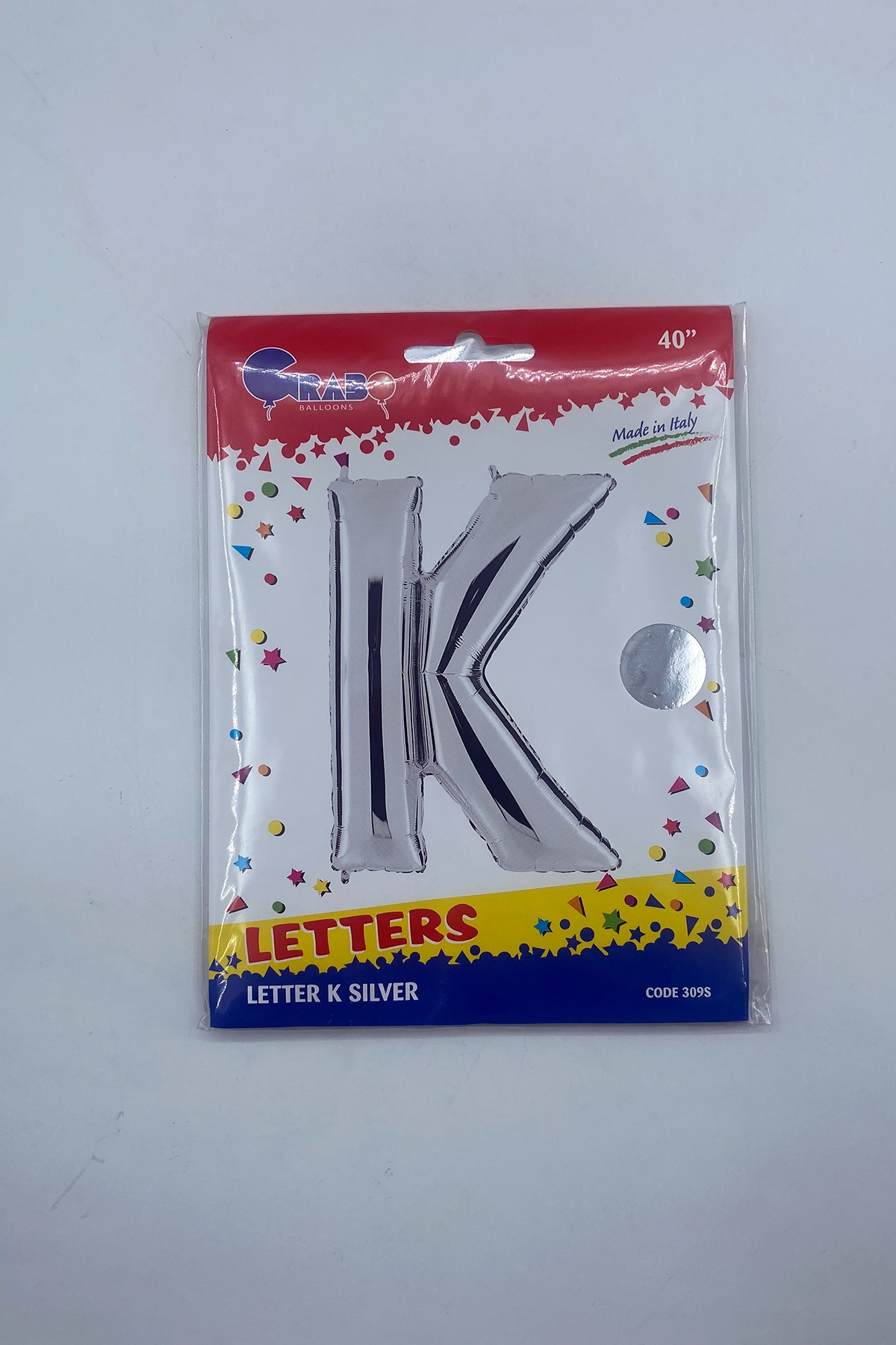 Letter Foil Balloon K Silver 40"(102cm)-Grabo
