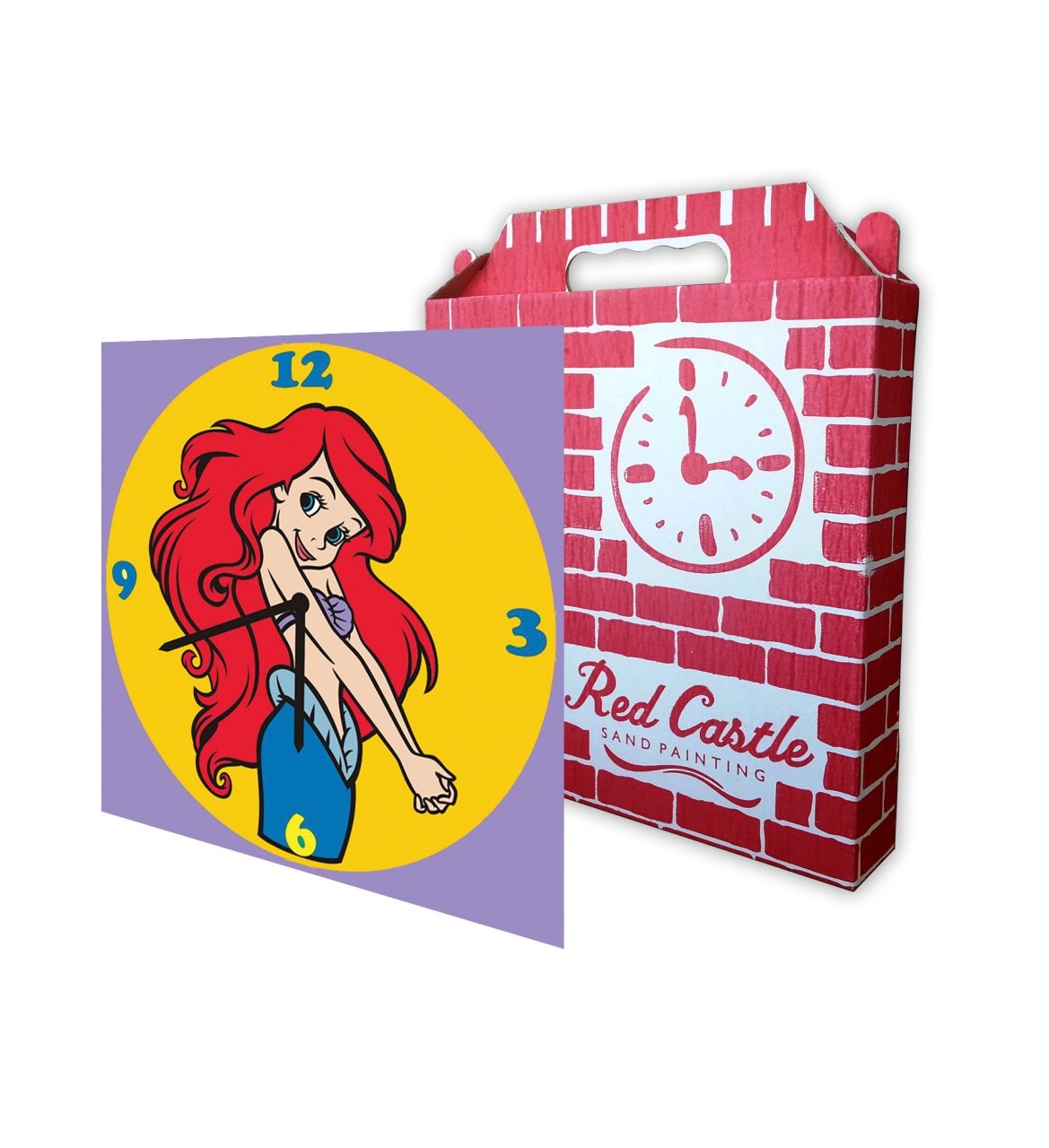 Disney Ariel Mermaid (Clock) Sand Painting Card Red Castle S-0007