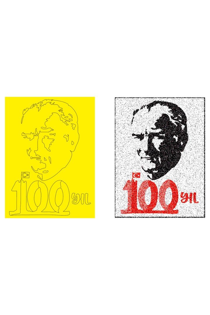 100, Yıl Atatürk Kum Boyama Kartı Seti-Red Castle KB-RC-057